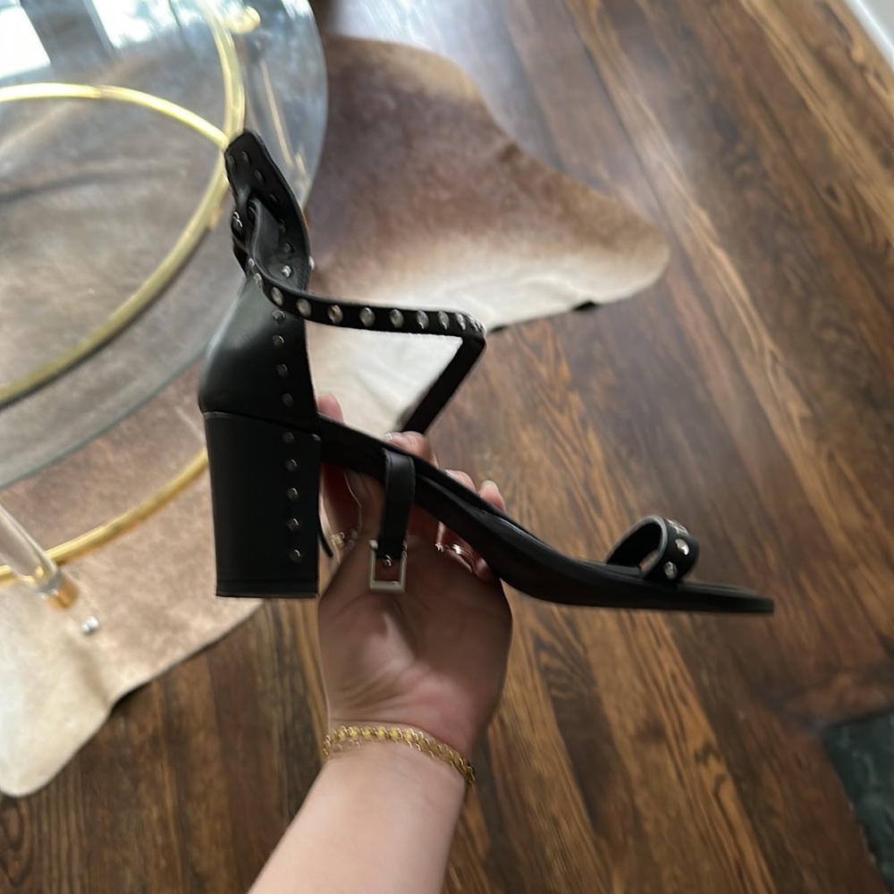 zadig and voltaire sandals Italian Paris black leather jewel sequin ankle - Picture 5 of 6